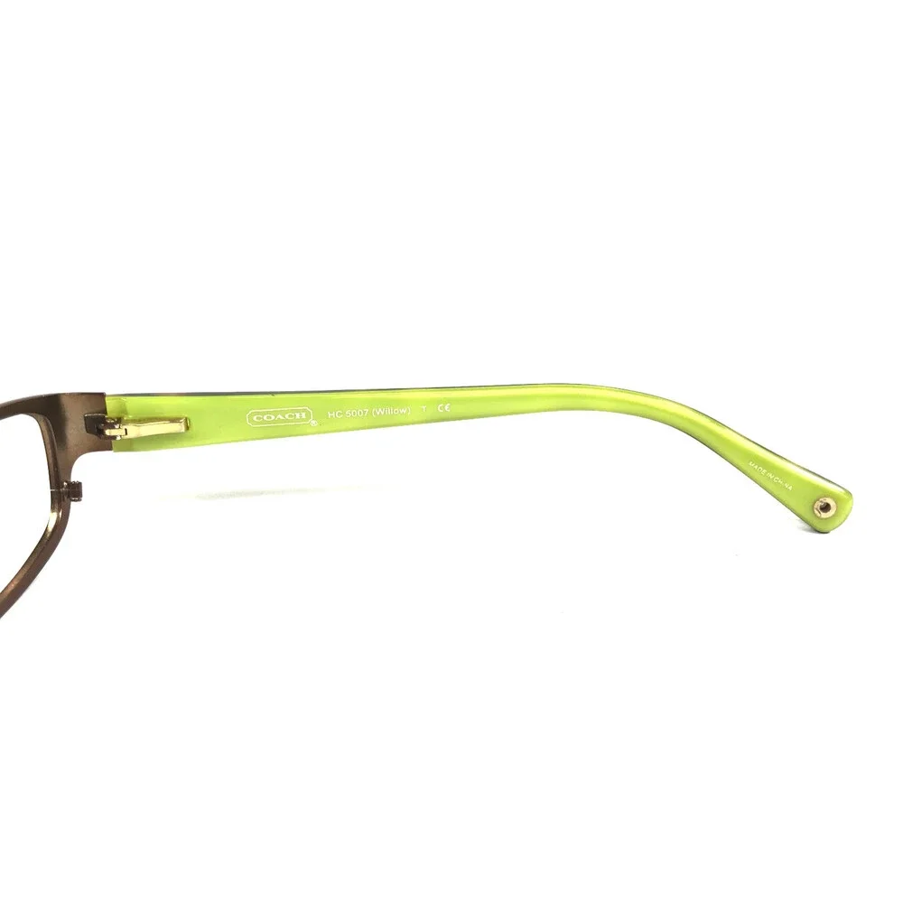 Coach Eyeglasses Frames HC5007 Willow 9046 Satin Brown Green Rectangle 50-16-135